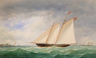 Schooner Yacht off Ryde, Isle of Wight by Charles Taylor